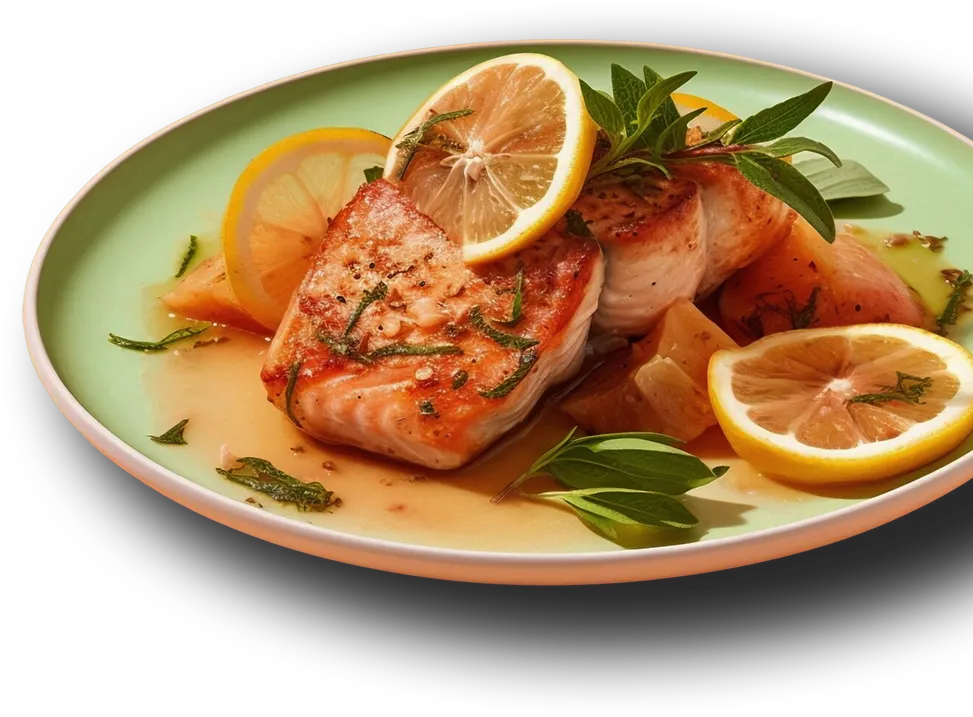 high angle delicious mahi mahi fish with lemon